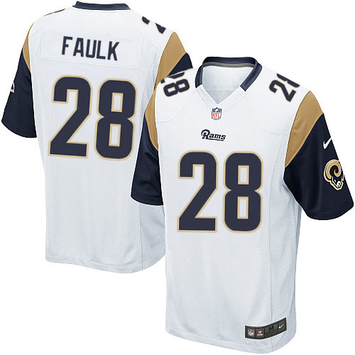 Youth Limited Marshall Faulk Nike Jersey White Road - #28 NFL Los Angeles Rams